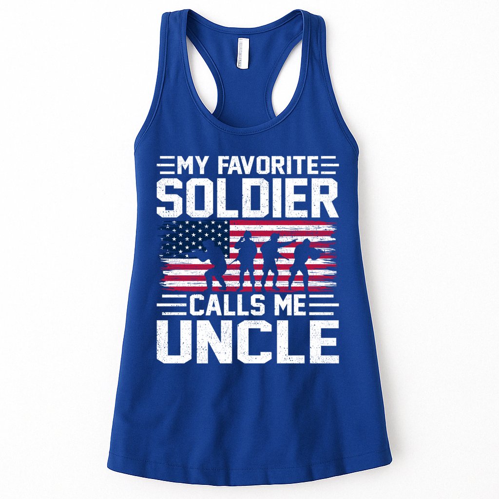 Vintage Style Usa Flag Soldier Uncle Army Father's Day Gift Womens Tank Top