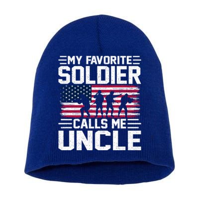 Vintage Style Usa Flag Soldier Uncle Army Father's Day Gift Short Acrylic Beanie