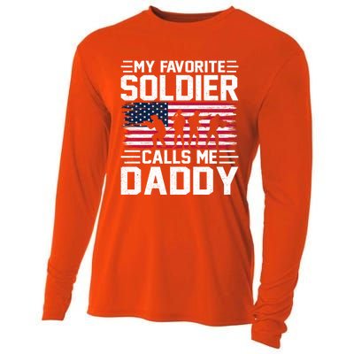 Vintage Style Usa Flag Soldier Daddy Army Father's Day Gift Cooling Performance Long Sleeve Crew