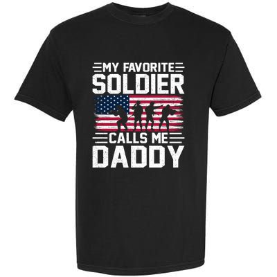 Vintage Style Usa Flag Soldier Daddy Army Father's Day Gift Garment-Dyed Heavyweight T-Shirt