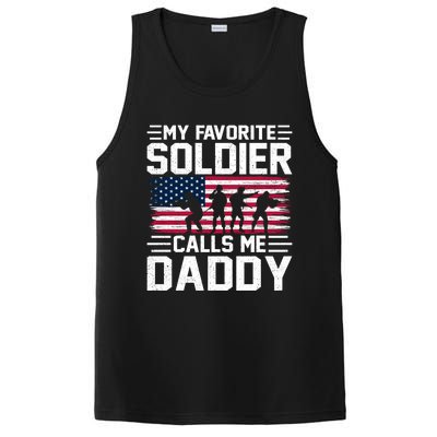 Vintage Style Usa Flag Soldier Daddy Army Father's Day Gift PosiCharge Competitor Tank