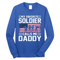 Vintage Style Usa Flag Soldier Daddy Army Father's Day Gift Long Sleeve Shirt