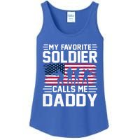 Vintage Style Usa Flag Soldier Daddy Army Father's Day Gift Ladies Essential Tank