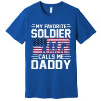 Vintage Style Usa Flag Soldier Daddy Army Father's Day Gift Premium T-Shirt