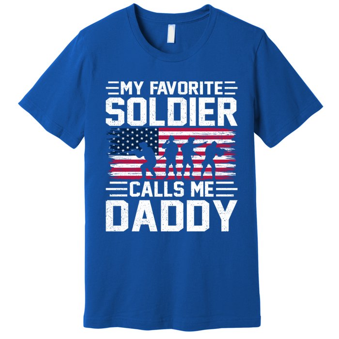 Vintage Style Usa Flag Soldier Daddy Army Father's Day Gift Premium T-Shirt