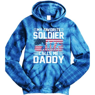 Vintage Style Usa Flag Soldier Daddy Army Father's Day Gift Tie Dye Hoodie