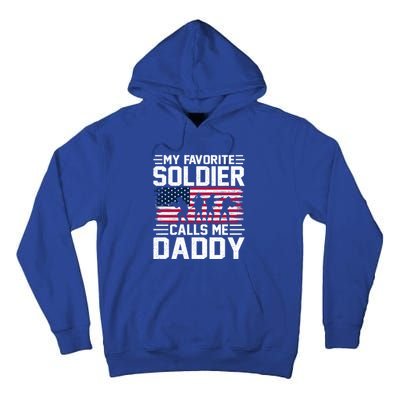 Vintage Style Usa Flag Soldier Daddy Army Father's Day Gift Tall Hoodie