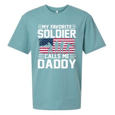 Vintage Style Usa Flag Soldier Daddy Army Father's Day Gift Sueded Cloud Jersey T-Shirt