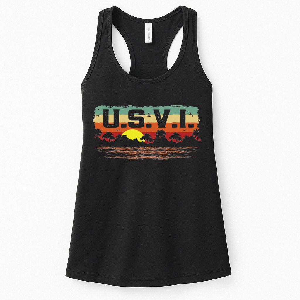 Vintage Sunset Usvi Us Virgin Islands Womens Tank Top