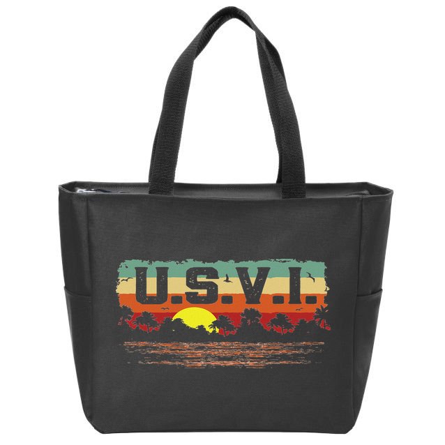 Vintage Sunset Usvi Us Virgin Islands Zip Tote Bag