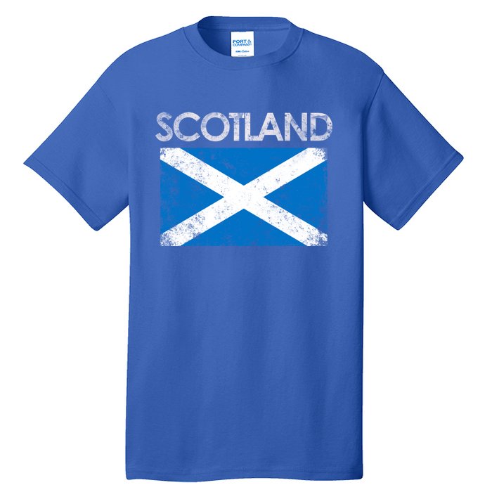 Vintage Scotland Uk Scottish Flag Pride Gift Tall T-Shirt