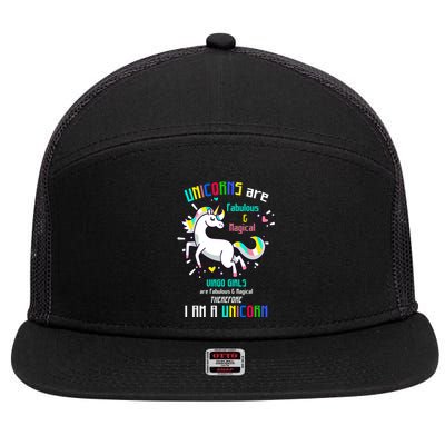 Virgo Sign Unicorns Virgo Are Fabulous Birthday Gift 7 Panel Mesh Trucker Snapback Hat