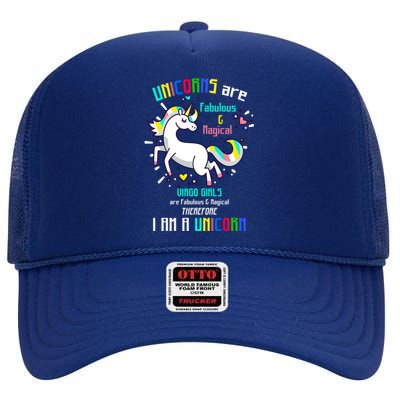 Virgo Sign Unicorns Virgo Are Fabulous Birthday Gift High Crown Mesh Back Trucker Hat