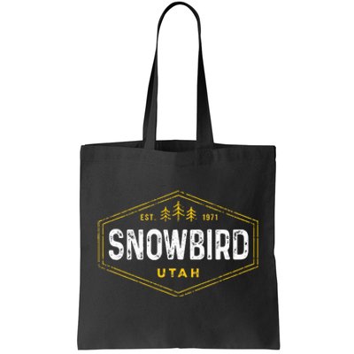 Vintage Snowbird Ut Hexagon Badge Utah Snow Ski Souvenir Tote Bag