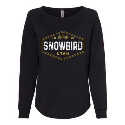 Vintage Snowbird Ut Hexagon Badge Utah Snow Ski Souvenir Womens California Wash Sweatshirt