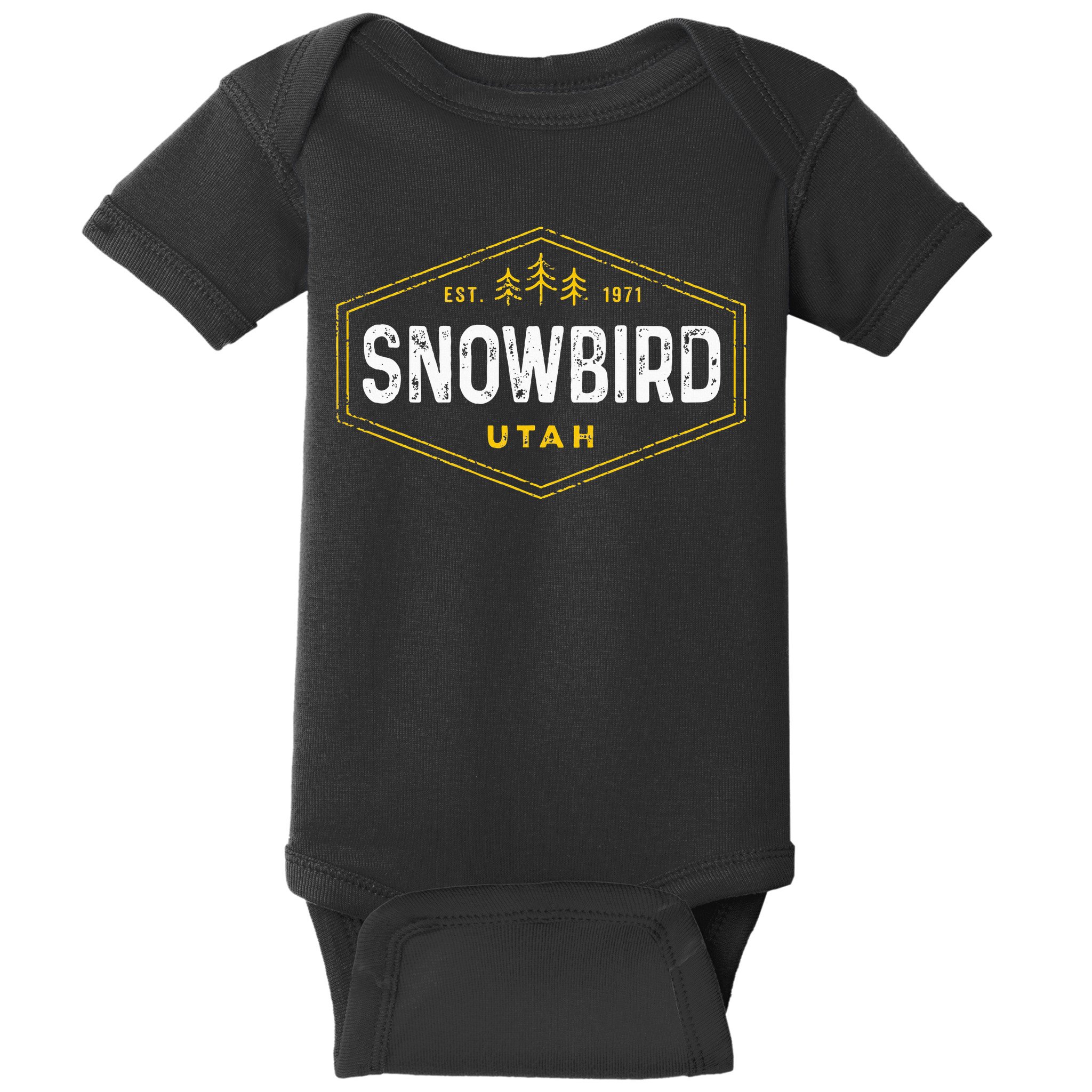 Vintage Snowbird Ut Hexagon Badge Utah Snow Ski Souvenir Baby Bodysuit
