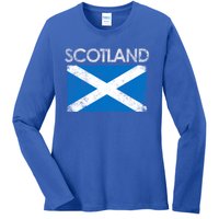 Vintage Scotland Uk Scottish Flag Pride Gift Ladies Long Sleeve Shirt