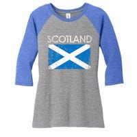 Vintage Scotland Uk Scottish Flag Pride Gift Women's Tri-Blend 3/4-Sleeve Raglan Shirt