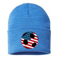 Vintage Soccer United States Soccer Ball American Flag Meaningful Gift Sustainable Knit Beanie