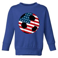 Vintage Soccer United States Soccer Ball American Flag Meaningful Gift Toddler Sweatshirt