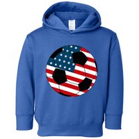 Vintage Soccer United States Soccer Ball American Flag Meaningful Gift Toddler Hoodie