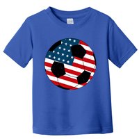 Vintage Soccer United States Soccer Ball American Flag Meaningful Gift Toddler T-Shirt