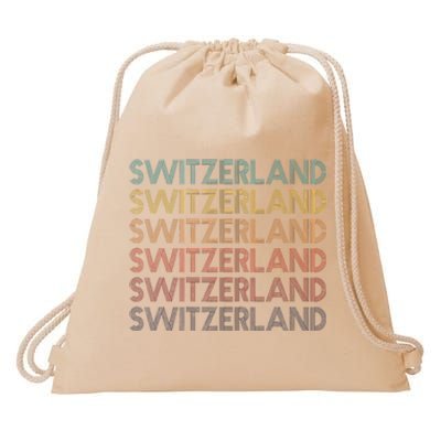 Vintage Switzerland Drawstring Bag