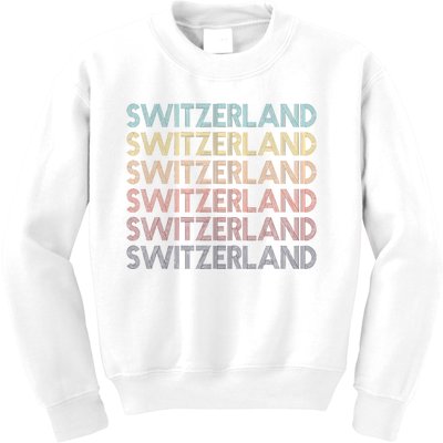 Vintage Switzerland Kids Sweatshirt