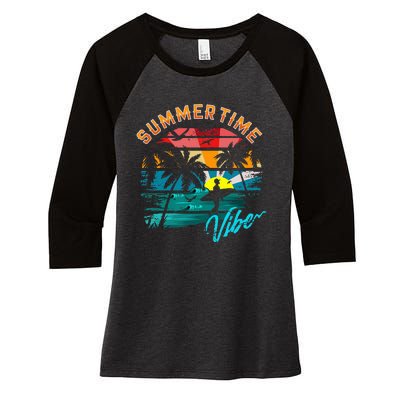 Vintage Summer Vibes Retro Summertime Women's Tri-Blend 3/4-Sleeve Raglan Shirt