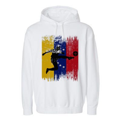 Venezuela Soccer Venezuelan Football Venezolano Futbol Garment-Dyed Fleece Hoodie