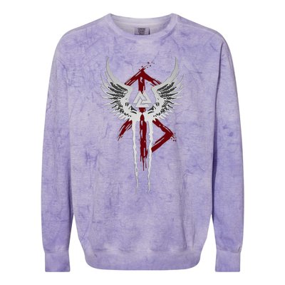 Valkyrie Symbol Valknut Odin Wings Vikings Asgard Valhalla Colorblast Crewneck Sweatshirt