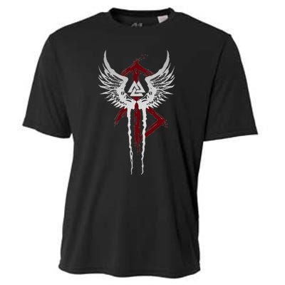 Valkyrie Symbol Valknut Odin Wings Vikings Asgard Valhalla Cooling Performance Crew T-Shirt