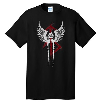 Valkyrie Symbol Valknut Odin Wings Vikings Asgard Valhalla Tall T-Shirt