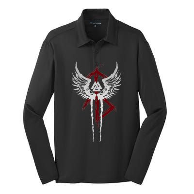 Valkyrie Symbol Valknut Odin Wings Vikings Asgard Valhalla Silk Touch Performance Long Sleeve Polo