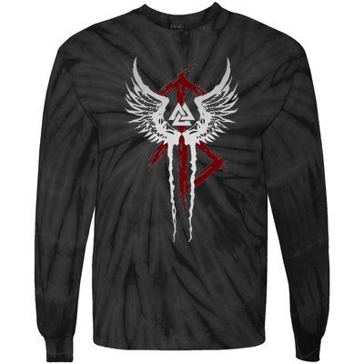 Valkyrie Symbol Valknut Odin Wings Vikings Asgard Valhalla Tie-Dye Long Sleeve Shirt