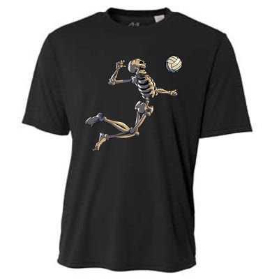 Volleyball Skeleton Volleyball Player Halloween Cooling Performance Crew T-Shirt