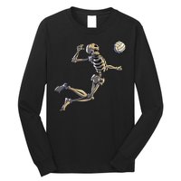 Volleyball Skeleton Volleyball Player Halloween Long Sleeve Shirt