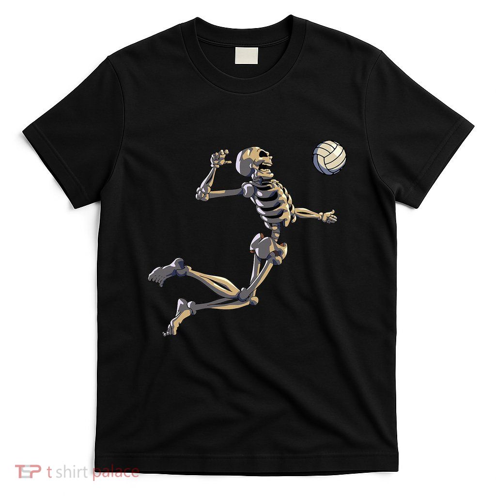 Volleyball Skeleton Volleyball Player Halloween T-Shirt