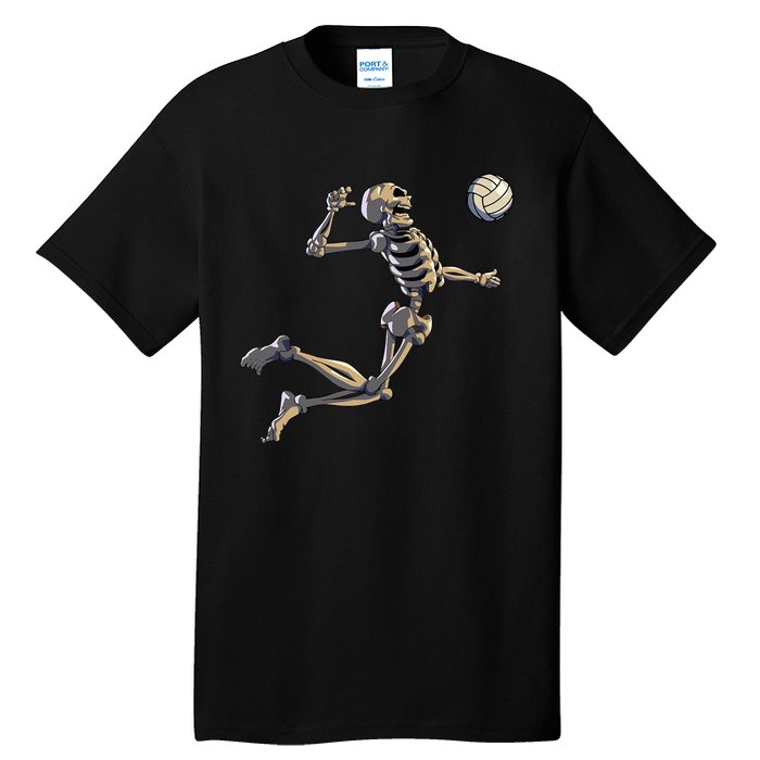 Volleyball Skeleton Volleyball Player Halloween Tall T-Shirt