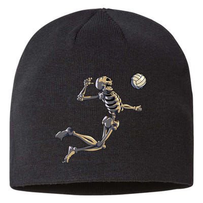 Volleyball Skeleton Volleyball Player Halloween Sustainable Beanie