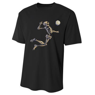 Volleyball Skeleton Volleyball Player Halloween Performance Sprint T-Shirt