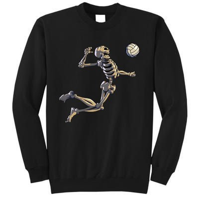 Volleyball Skeleton Volleyball Player Halloween Tall Sweatshirt