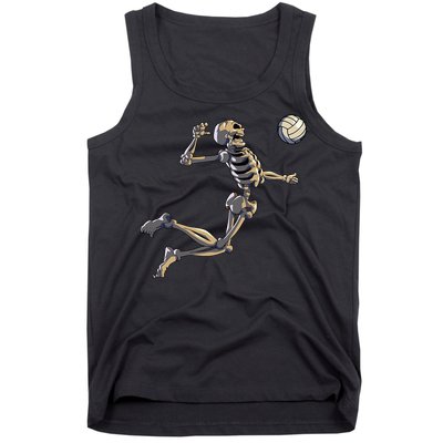 Volleyball Skeleton Volleyball Player Halloween Tank Top