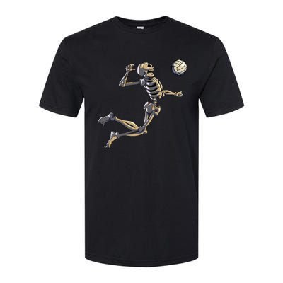 Volleyball Skeleton Volleyball Player Halloween Softstyle CVC T-Shirt