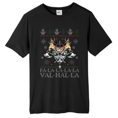 Viking Santa Viking Christmas Sweater Falala Lala Valhalla Tall Fusion ChromaSoft Performance T-Shirt