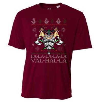 Viking Santa Viking Christmas Sweater Falala Lala Valhalla Cooling Performance Crew T-Shirt