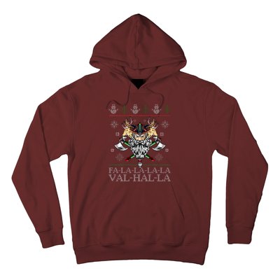 Viking Santa Viking Christmas Sweater Falala Lala Valhalla Hoodie