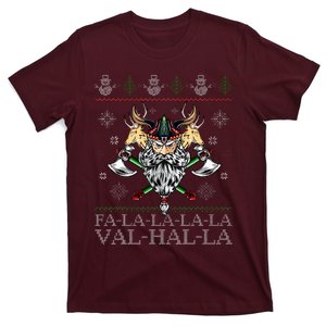 Viking Santa Viking Christmas Sweater Falala Lala Valhalla T-Shirt