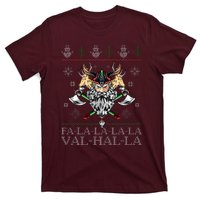 Viking Santa Viking Christmas Sweater Falala Lala Valhalla T-Shirt