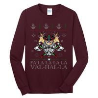 Viking Santa Viking Christmas Sweater Falala Lala Valhalla Tall Long Sleeve T-Shirt